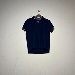 Tommy Hilfiger Blue Polo Shirt Short Sleeve Men S Prep Casual Miami Striped